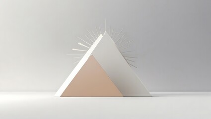 A Minimalist Composition with a White Pyramid Shape