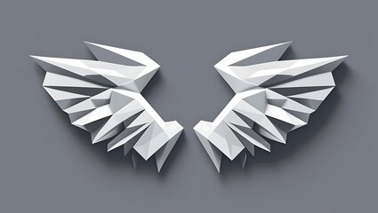 A Pair of Dark Gray Wings with a Geometric Design