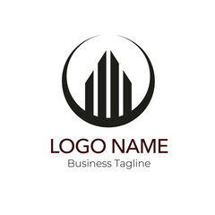 Logo Building Construction Architecture Real Estate Vector Design