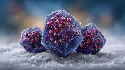 Floating shards of digital ice in a soft zero-gravity matrix