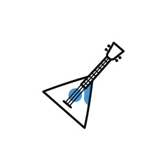 A graphic illustration of a traditional folk instrument, the Balalaika.