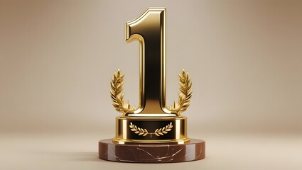 3D Gold Number One Trophy