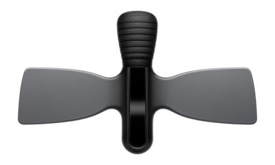 Double-edged plastic spatula with a comfortable grip for applying fillers in tight spaces.