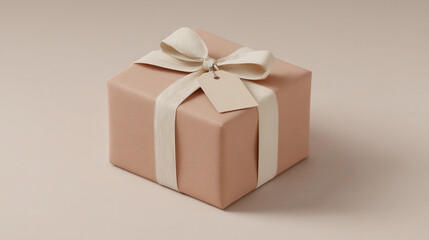 Fototapeta premium beautifully wrapped gift in solid color representing new year on clean plain background