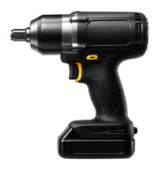 Obraz premium Cordless impact driver with a high-torque motor for attaching cab frames in a production line.