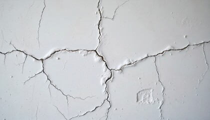 Close-up of a cracked and damaged wall, revealing signs of wear and tear. This image evokes a sense of age and imperfection
