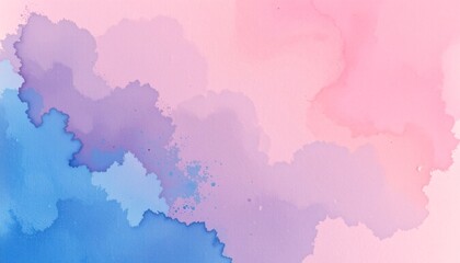 Soft watercolor washes in shades of pink, blue, and purple, creating a dreamy and artistic background. The blend of colors evokes a sense of calm and creativity