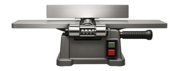 Electric benchtop jointer-planer with a helical cutter head for a smooth finish.