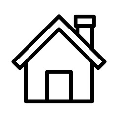 Home icon, Black And White Outline Icon Vector.