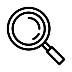 Magnifying glass icon, Black And White Outline Icon Vector.
