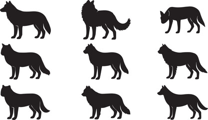 Obraz premium black silhouettes of wolf 