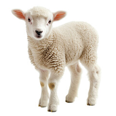 Obraz premium Adorable Lamb Standing Against Black Background, isolated on a transparent background