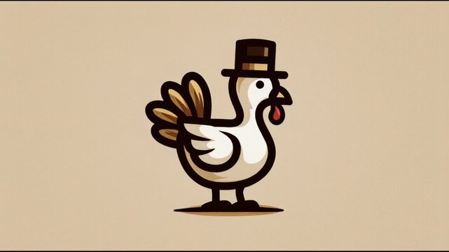 Simple Cartoon Turkey Character

