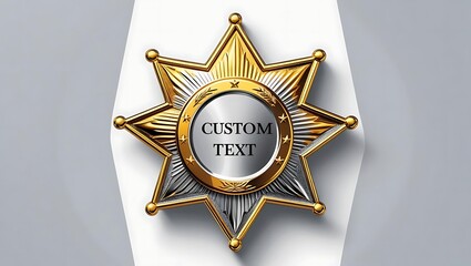 A Golden Seven-Pointed Sheriff Badge with a Blank Center