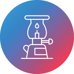 Desert Lantern Line Gradient Circle Background Icon