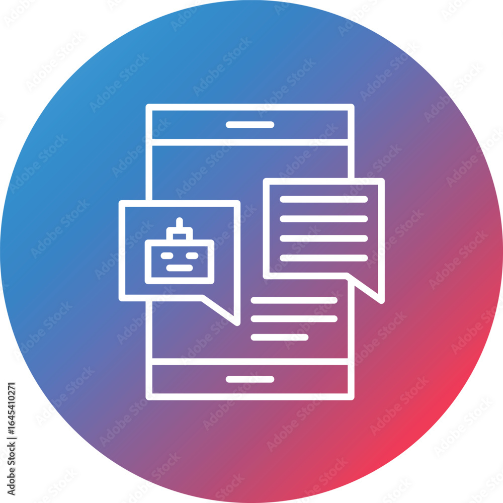 Poster auto reply line gradient circle background icon