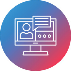 Conference Line Gradient Circle Background Icon