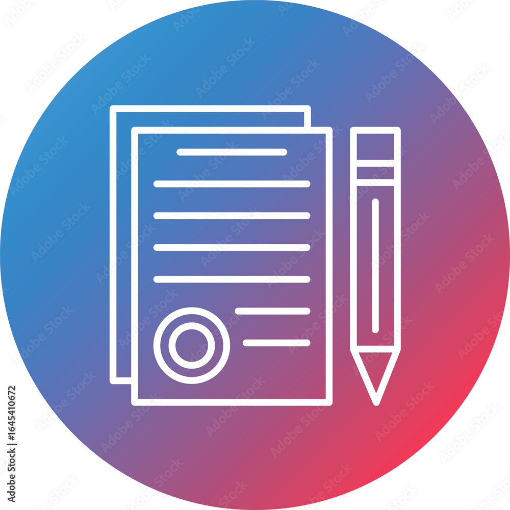 Poster contract line gradient circle background icon