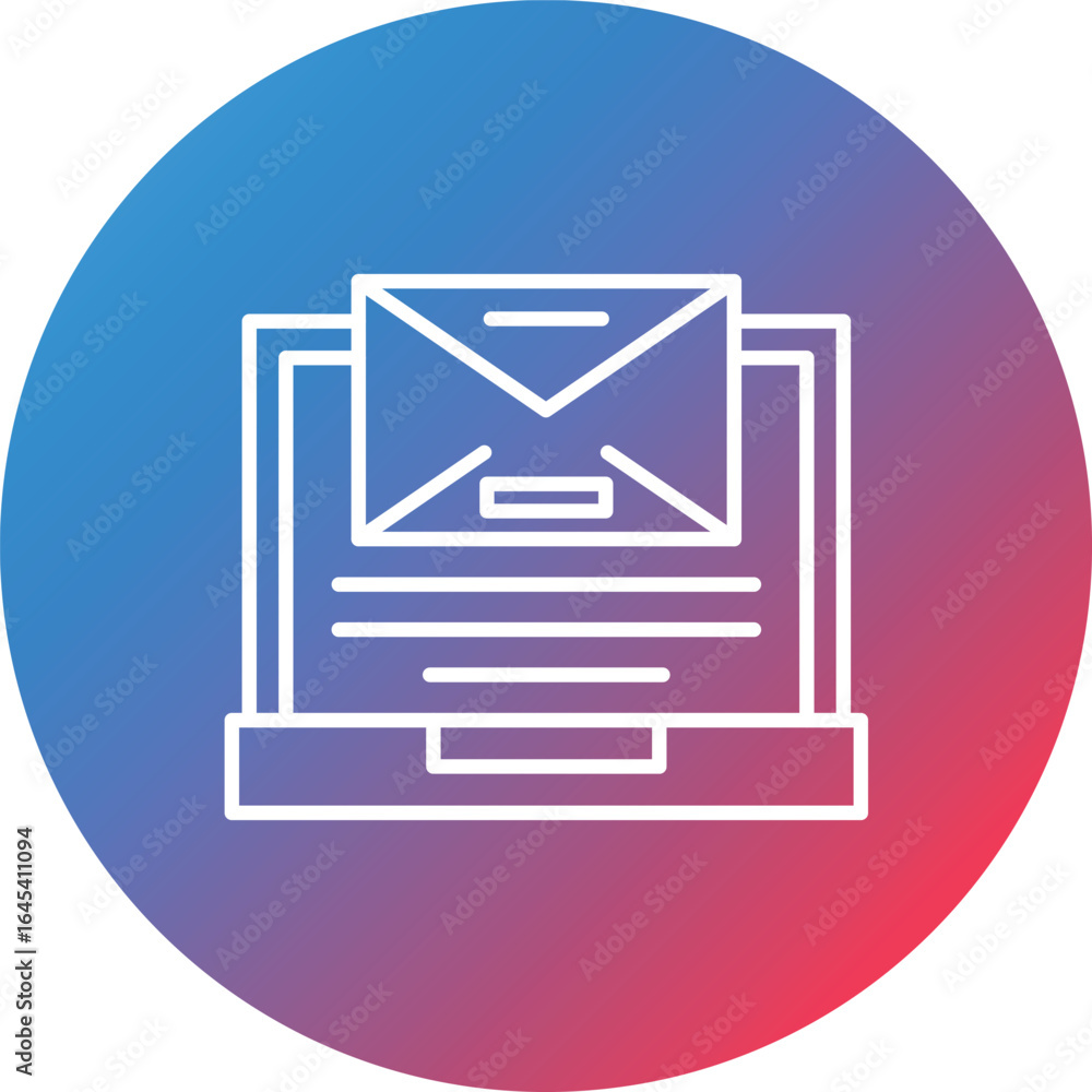 Poster mail line gradient circle background icon