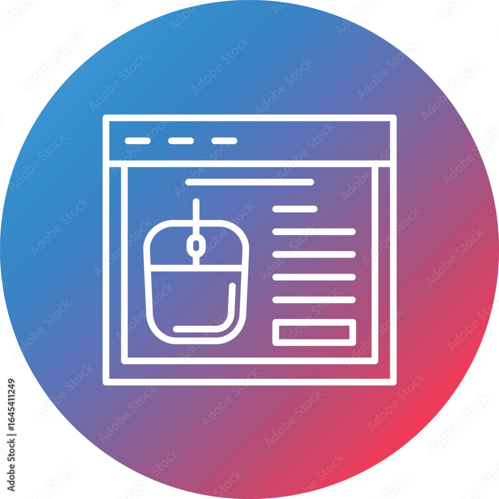 Poster mouse line gradient circle background icon