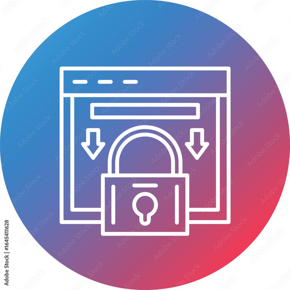 Poster padlock line gradient circle background icon