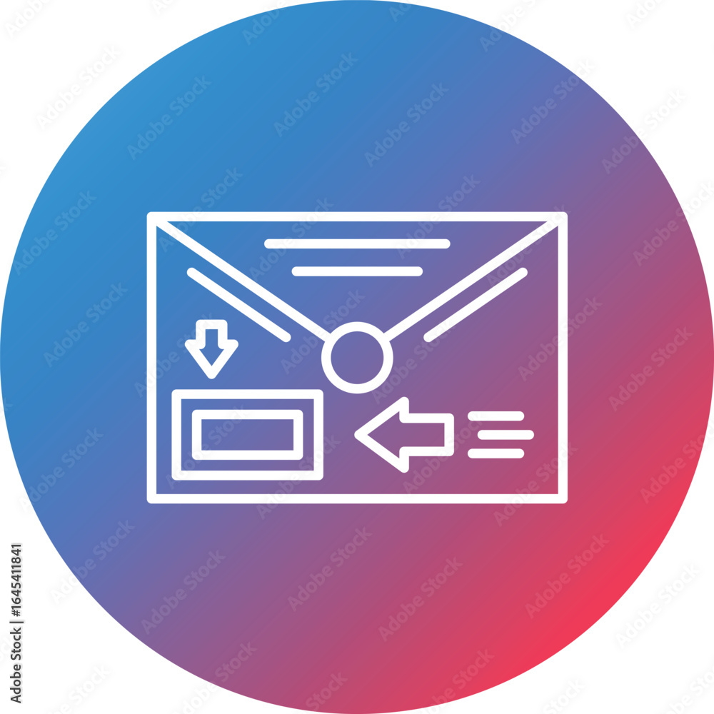 Poster post stamp line gradient circle background icon