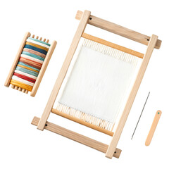 wooden easel with blank canvas