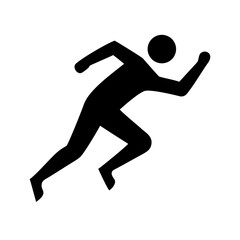 Athlete in Sprinting Action Pose Outline Icon – Running and Sports Vector Illustration
