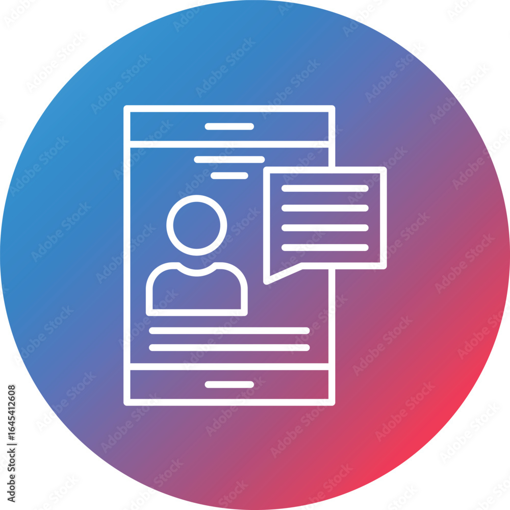 Poster talk line gradient circle background icon