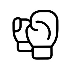 Boxing Gloves Bold Outline Icon – Combat Sport and Training Equipment Vector Illustration