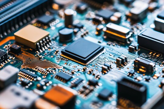 Close-up of circuit board with components (2)
