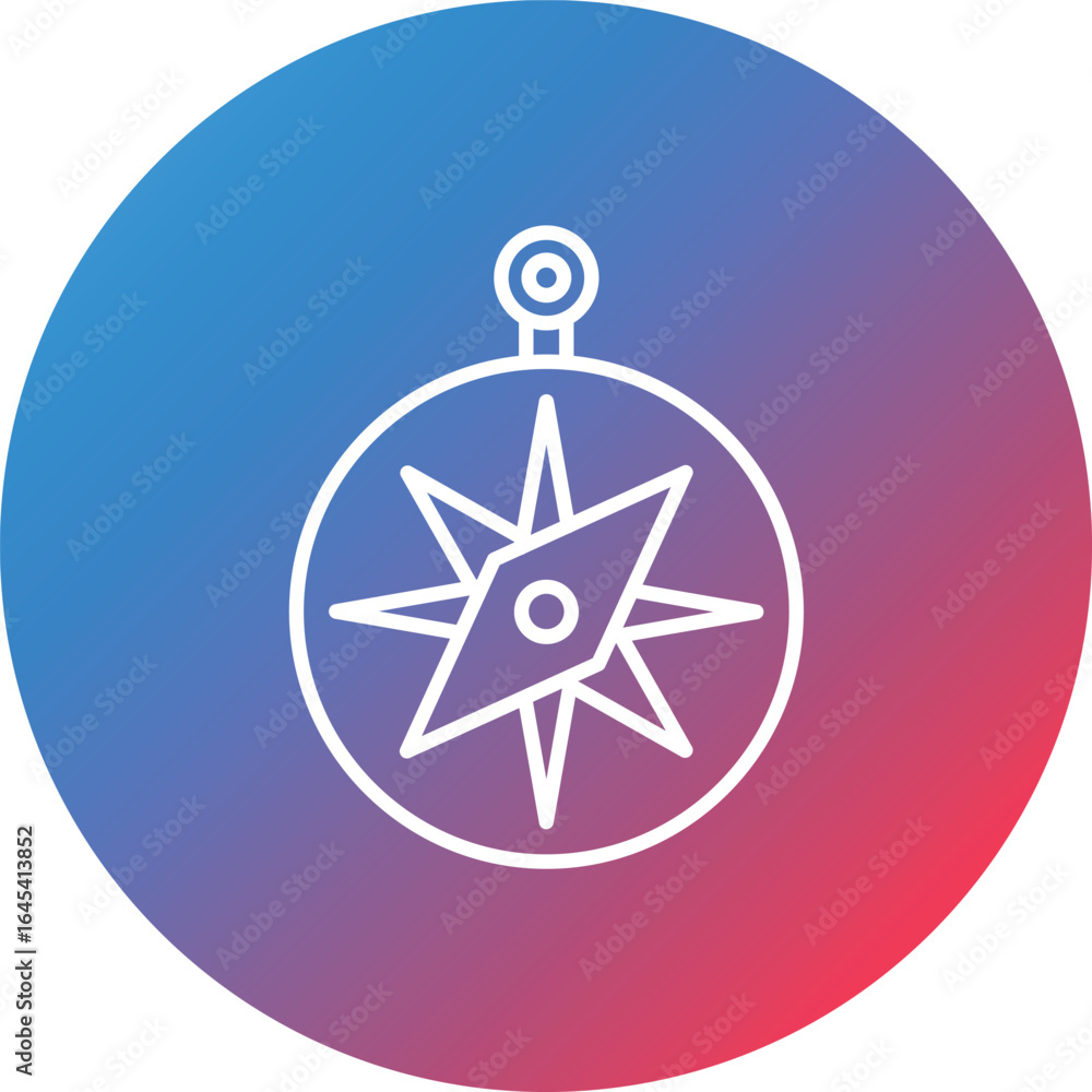 Poster compass line gradient circle background icon