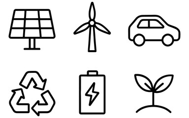 Energy & Sustainability Icons Set