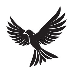 Peaceful dove and eagle vector illustration with wings flying design.