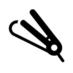 Hair Straightener Beauty Styling Haircare Tool Flat Iron Outline Vector Icon Design