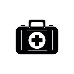 Medical first aid box icon symbol, emergency first aid kit