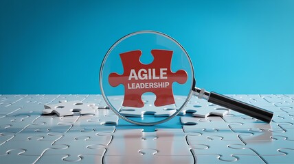 Magnifying agile leadership, organizational agility represented in puzzles