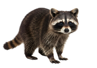 North American Raccoon: Close-up Profile on White Background isolated on transparent background