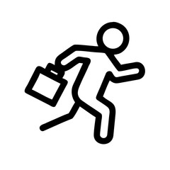 Person Running Away with Urgency Effect Icon – Speed and Emergency Illustration for Escape, Alert, and Fast Movement