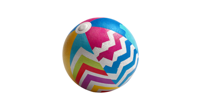 Playful Multicolor Beach Ball, isolated on transparent background,PNG