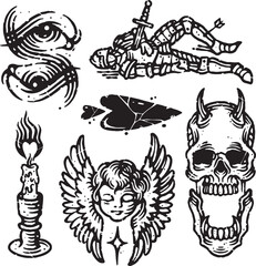 Engraving Medieval age Vector Illustration