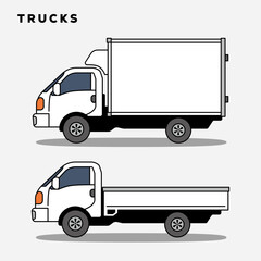 Trucks illustration White trucks in two different models