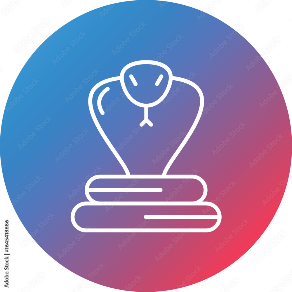 Poster snake line gradient circle background icon