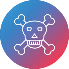 Skull Island Line Gradient Circle Background Icon