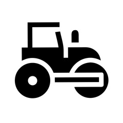Road Roller Icon – Construction and Heavy Machinery Illustration for Roadwork, Engineering, and Infrastructure