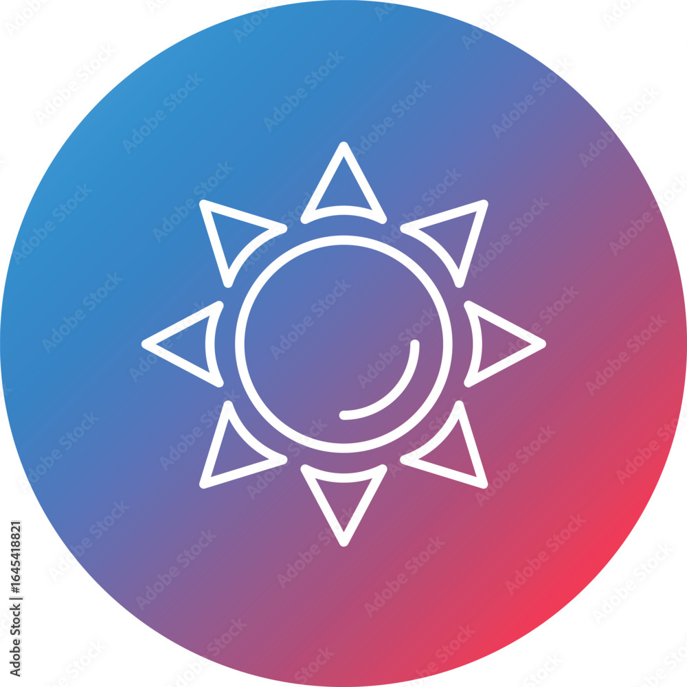 Poster sun line gradient circle background icon
