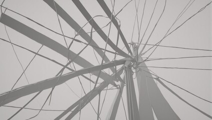 Obraz premium Cool white and gray geometric abstract illustration on a minimalist background