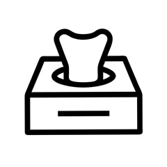 Tissue Box Icon &ndash; Disposable Paper Tissues, Hygiene Accessory, Soft Facial Paper, Home and Office Cleaning, Personal Care, and Health Maintenance Symbol Design