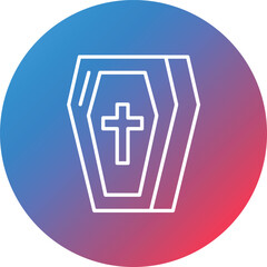 Coffin Line Gradient Circle Background Icon
