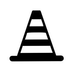 Traffic Cone with Stripes Minimal Style Icon – Road Safety, Construction Warning, Hazard Marker, Street Caution, Work Zone, Transportation Alert, and Public Safety Equipment Symbol Design